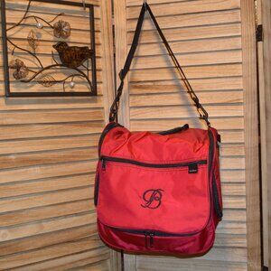 L.L. Bean Red Family Size Hanging Toiletry Bag Monogram "B"